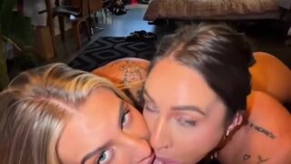 Erin James Sharing Blowjob With Holly Brougham